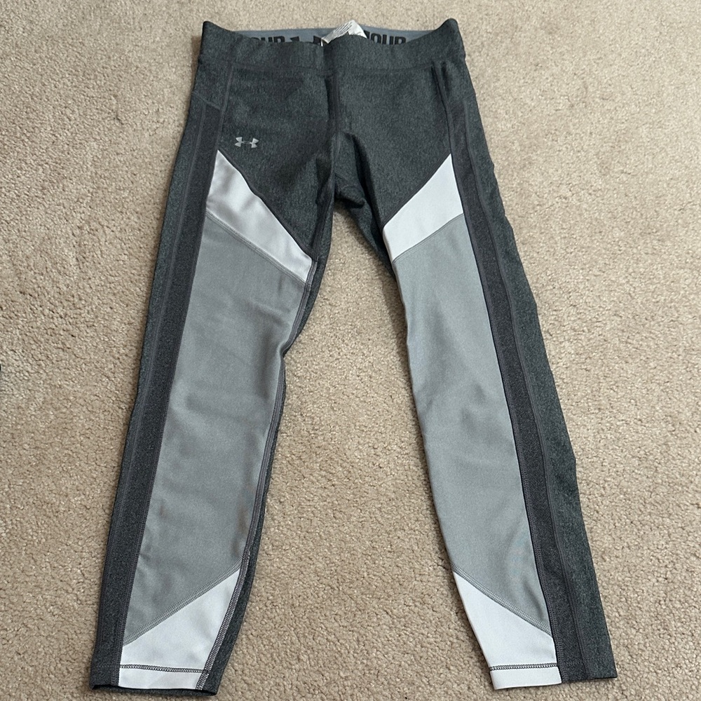 Under Armour Charcoal and Light Gray Crop Leggings